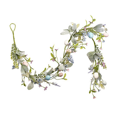 Gift Seasonal - Easter Wreaths & Garlands - Easter Egg Lambs Ear Leaf Garland Green (150cmL)