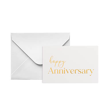 Florist Enclosure Cards - Gold Foil Card & Envelope Anniversary Pack 25 (10x6.5Hcm)