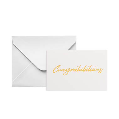 Florist Enclosure Cards - Gold Foil Card & Envelope Congratulations Pack25 (10x6.5Hcm)