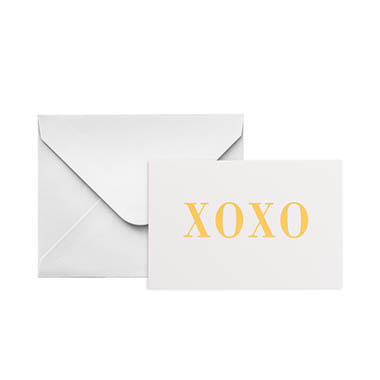 Florist Enclosure Cards - Gold Foil Card & Envelope XOXO Pack 25 (10x6.5Hcm)