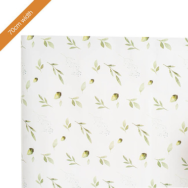 Wrapping | Paper 001 - Wrapping Paper Rolls - Wrapping Paper Roll Leaf Sprays Print Gloss White (70cmx25m)