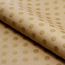 Wrapping | Paper 001 - Wrapping Paper Rolls - Wrapping Paper Roll Bold Dot Gold on Brown Kraft (50cmx50m)