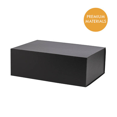 Magnetic Boxes - Hamper Gift Box Magnetic Flap Tall Large Black (38x26x13cmH)
