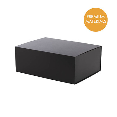 Magnetic Boxes - Hamper Gift Box Magnetic Flap Tall Medium Black(32x24x12cmH)