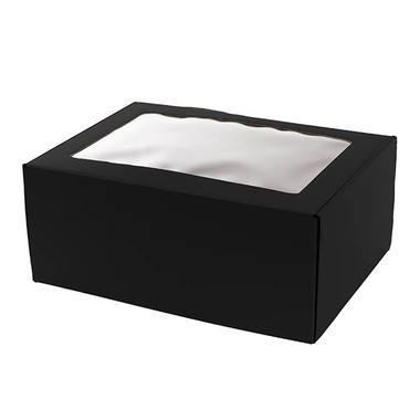 Pack Hamper - Hamper Boxes - Hamper Gift Box PVC Window Large Black (35.5x25.5.5x14.5cmH)