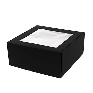 Pack Hamper - Hamper Boxes - Hamper Gift Box PVC Window Square Black (29.5x28.5x12.5cmH)