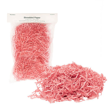 Shredded Paper - Premium Shredded Paper Filler Crinkle Cut Pink 150gm Bag