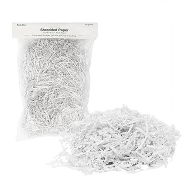Shredded Paper - Premium Shredded Paper Filler Crinkle Cut White 150gram Bag