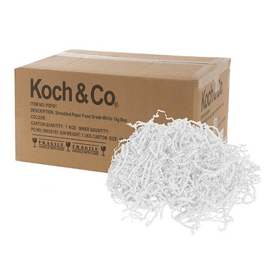 Shredded Paper - Shredded Paper Food Grade 4mm 40gsm White 1kg Box